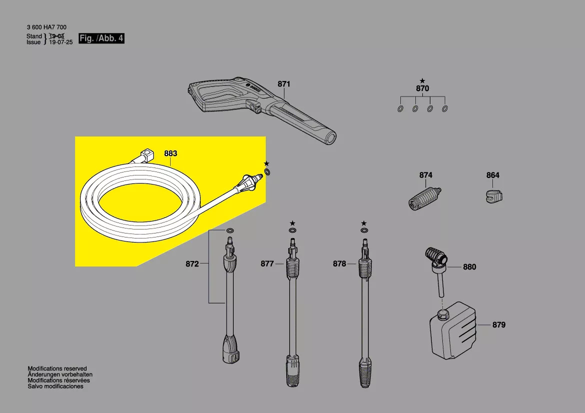 Tuyau réf. F 016 F04 667 nettoyeur HP Bosch